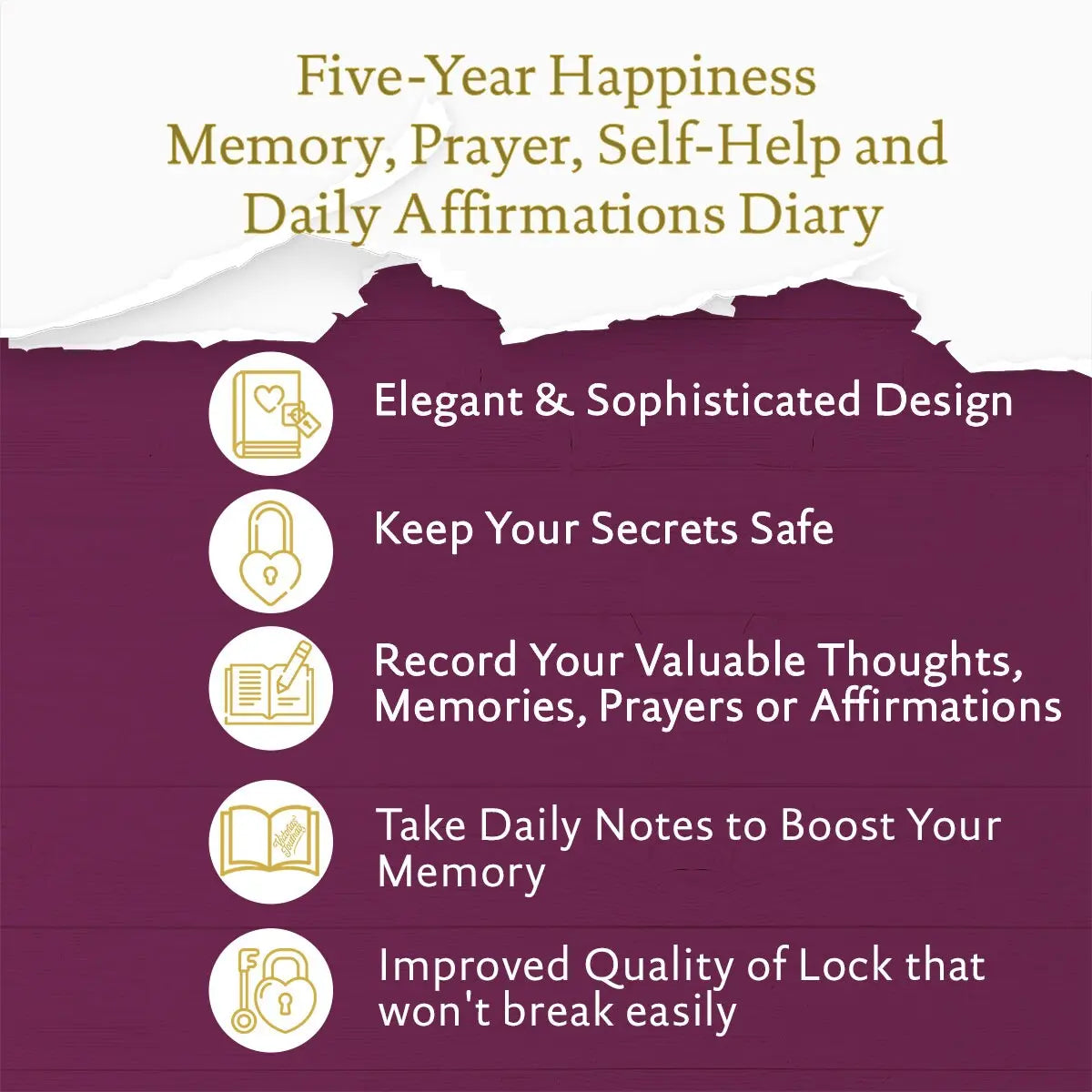 5 Minute Journal with Lock (Mauve)