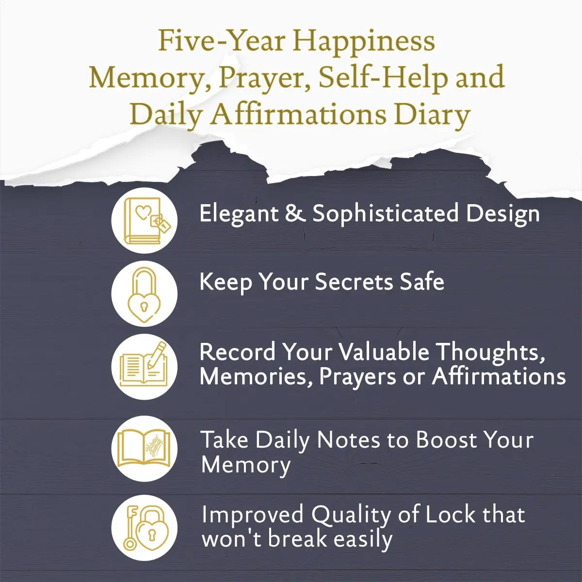 5 Year Undated Planner with Lock (Blue)