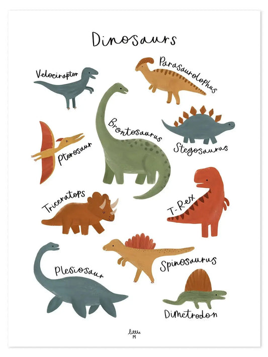 Art print (30 x 40 cm) - dinosaurs species