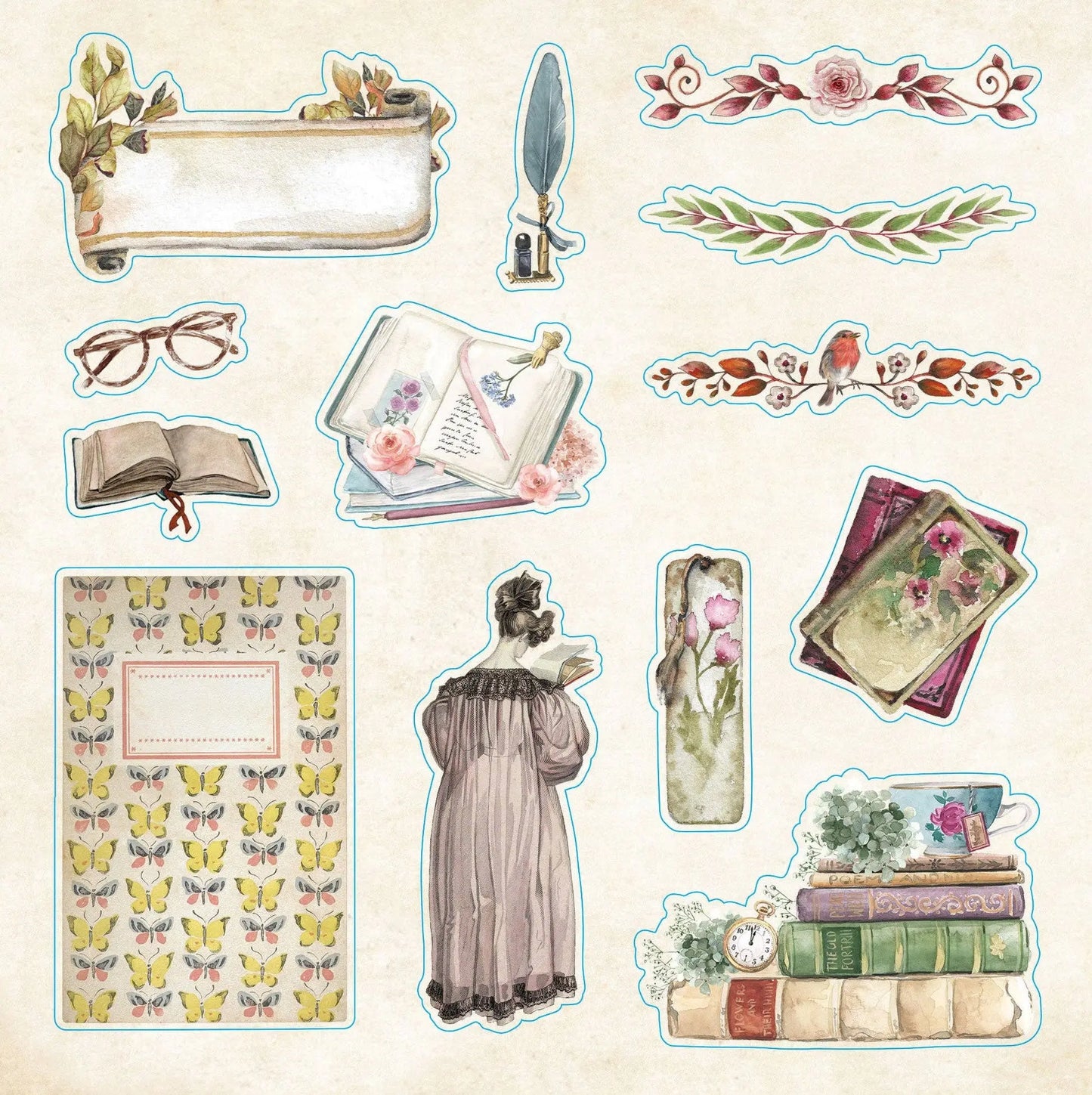 Bibliophelia Ephemera Sticker Book Peter Pauper Press