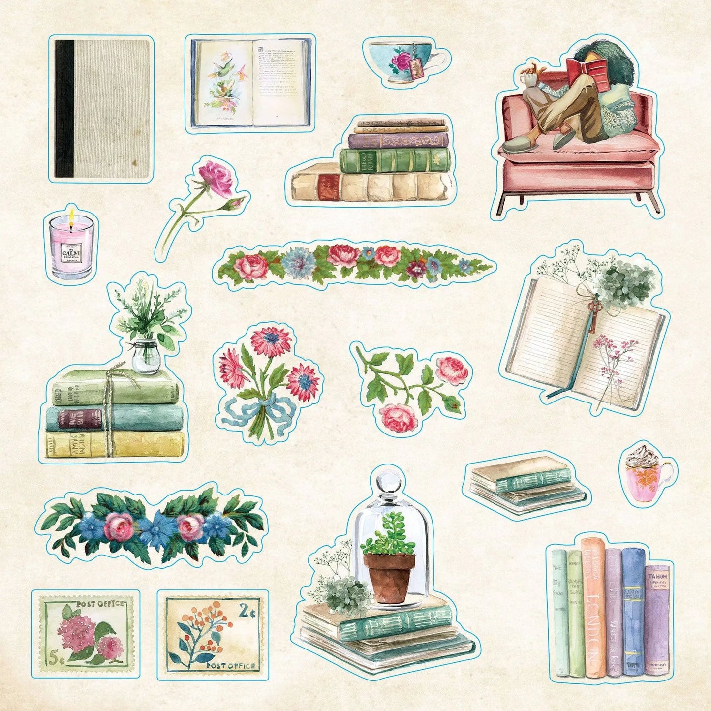 Bibliophelia Ephemera Sticker Book Peter Pauper Press