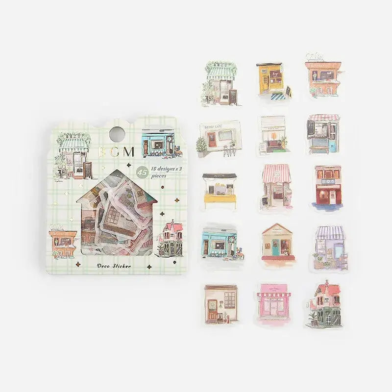 Cafe Crawl Flake Washi Stickers