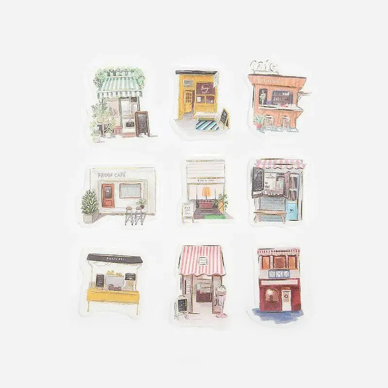 Cafe Crawl Flake Washi Stickers
