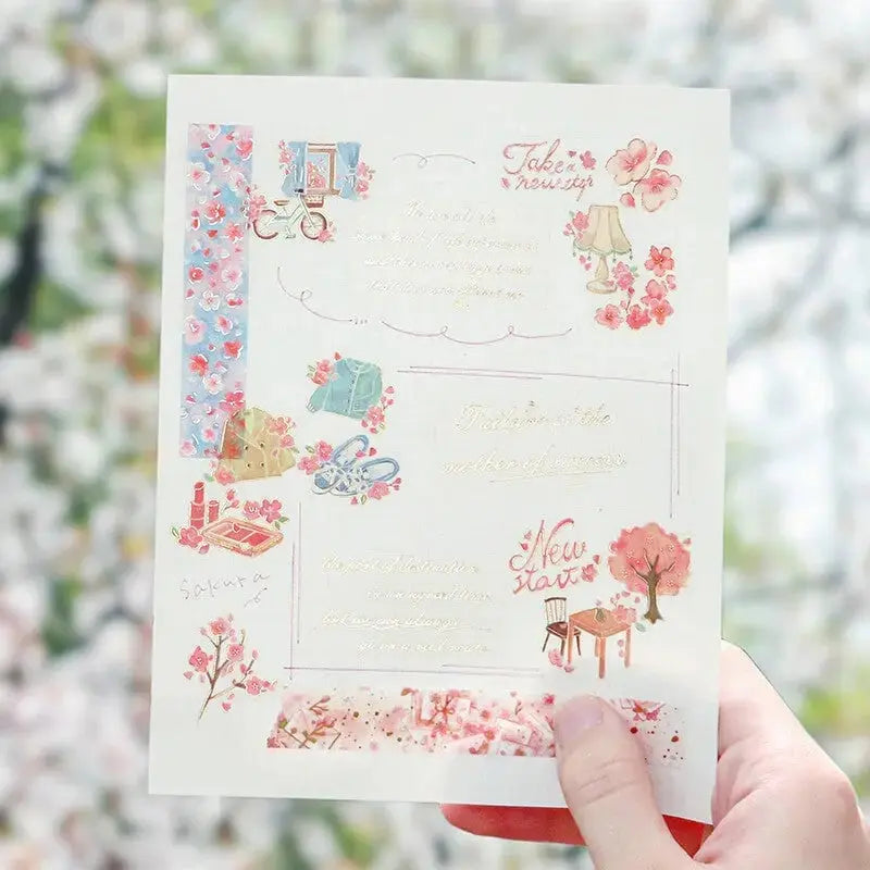 Cherry Blossom, New Life: Flake Washi Stickers