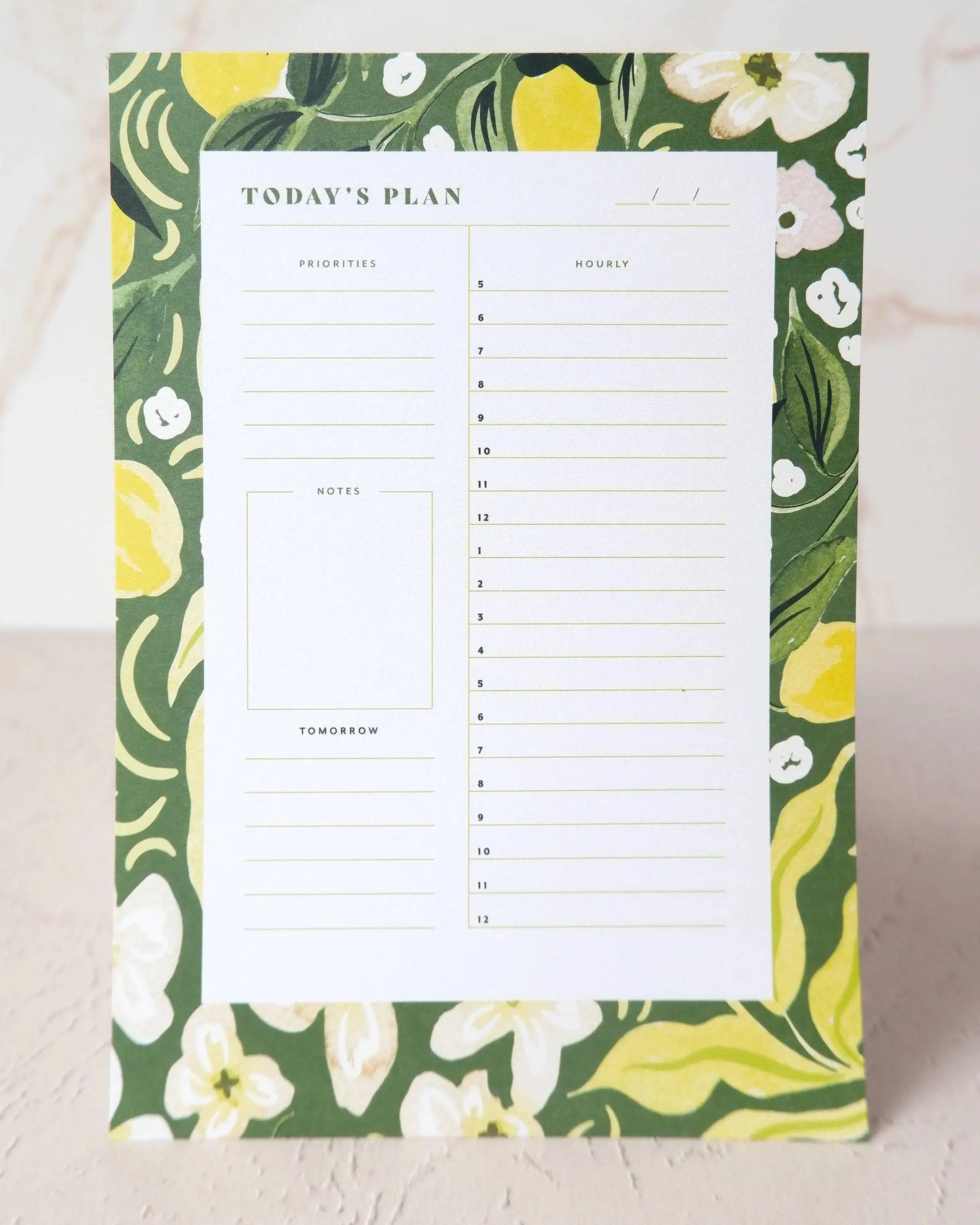 Citron Daily Planner Desk Notepad