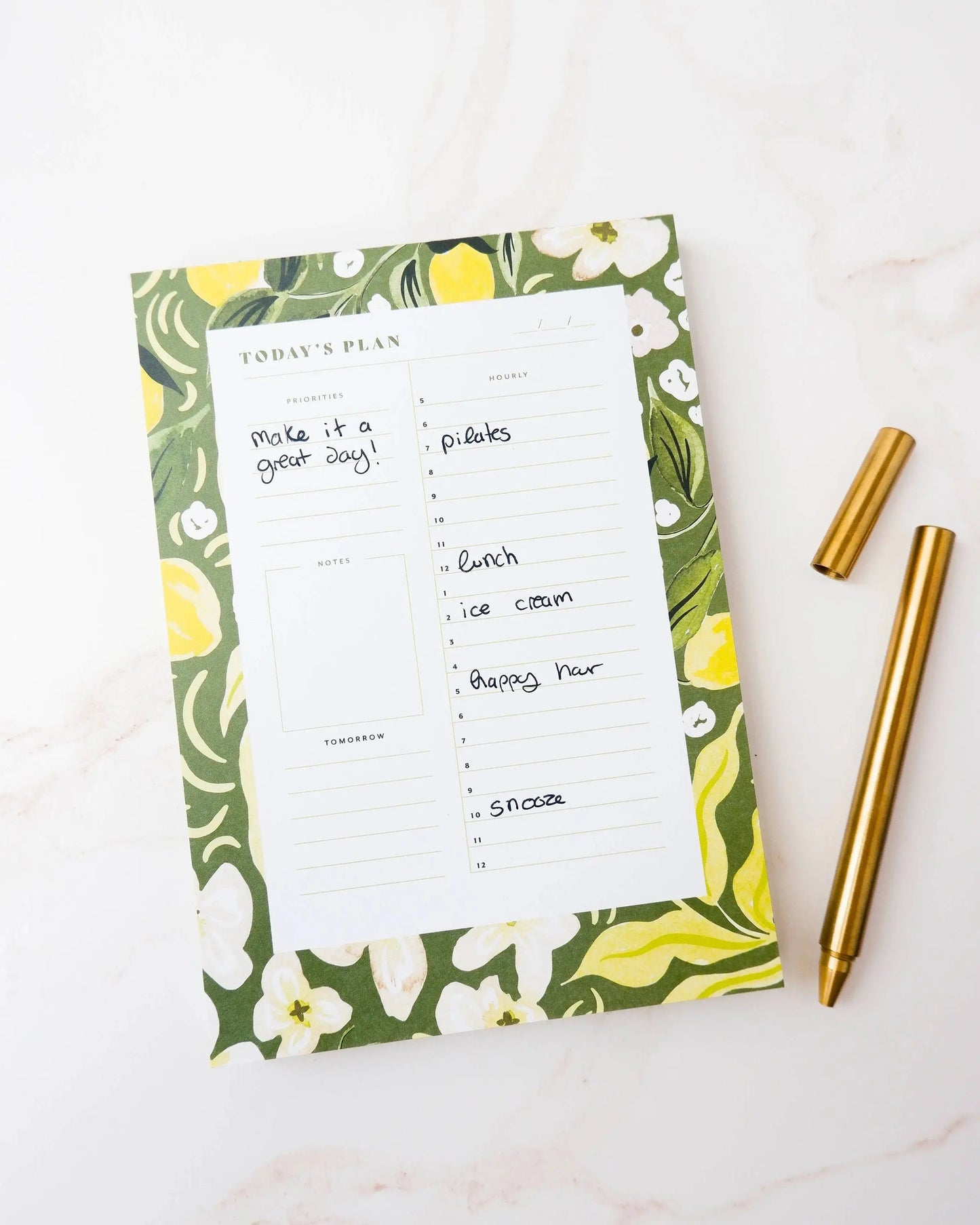 Citron Daily Planner Desk Notepad