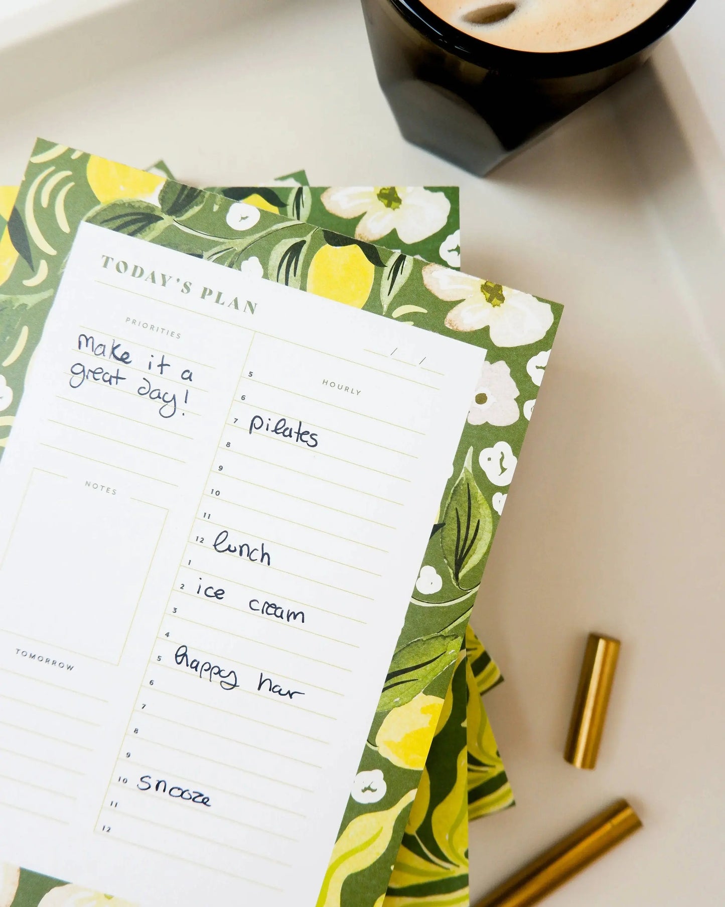 Citron Daily Planner Desk Notepad
