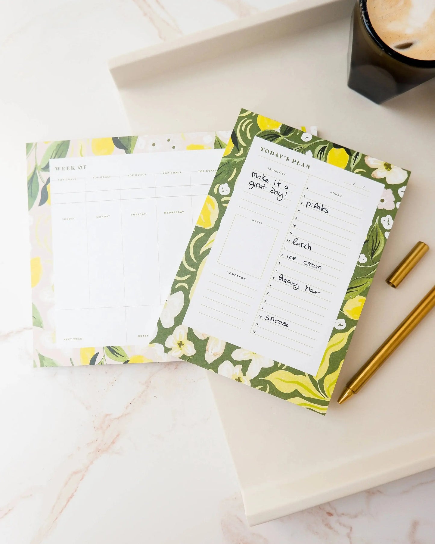 Citron Weekly Planner Desk Notepad