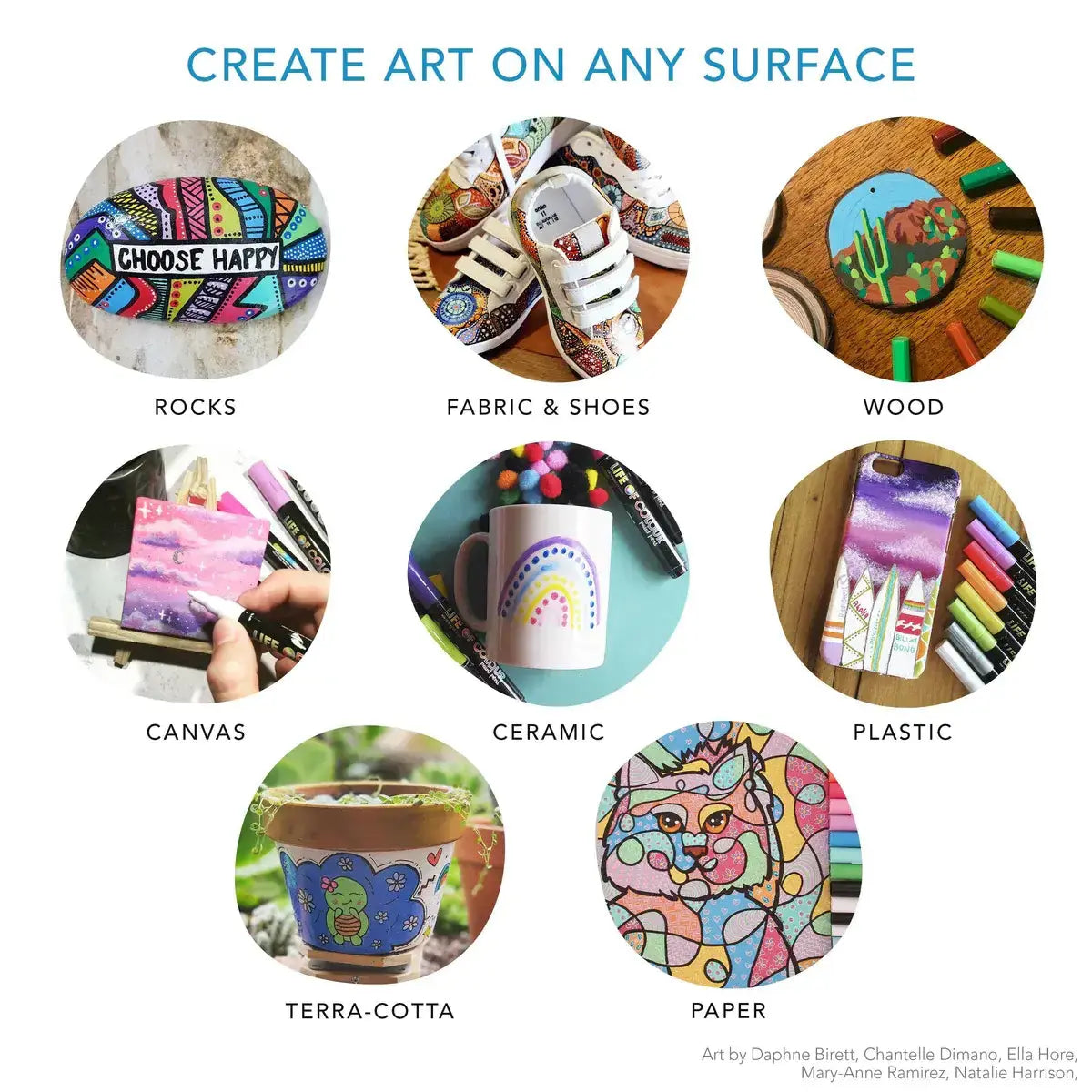 Classic Colours 3mm Medium Tip Acrylic Paint Pens -Set of 12 Life of Colour