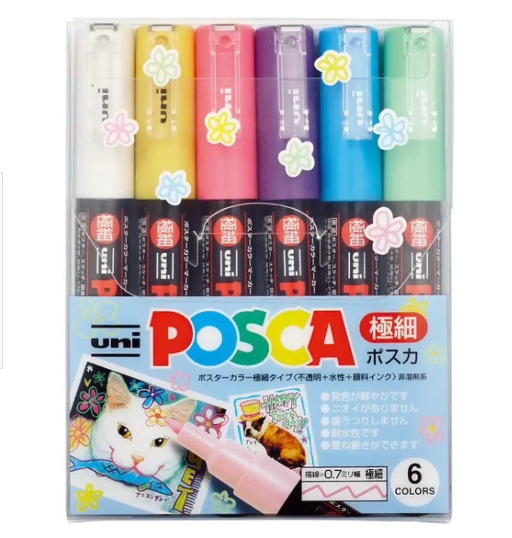 Copy of Posca Paint Markers: uni PC-1M pen 7-colors - Pastel Harper Grace Press