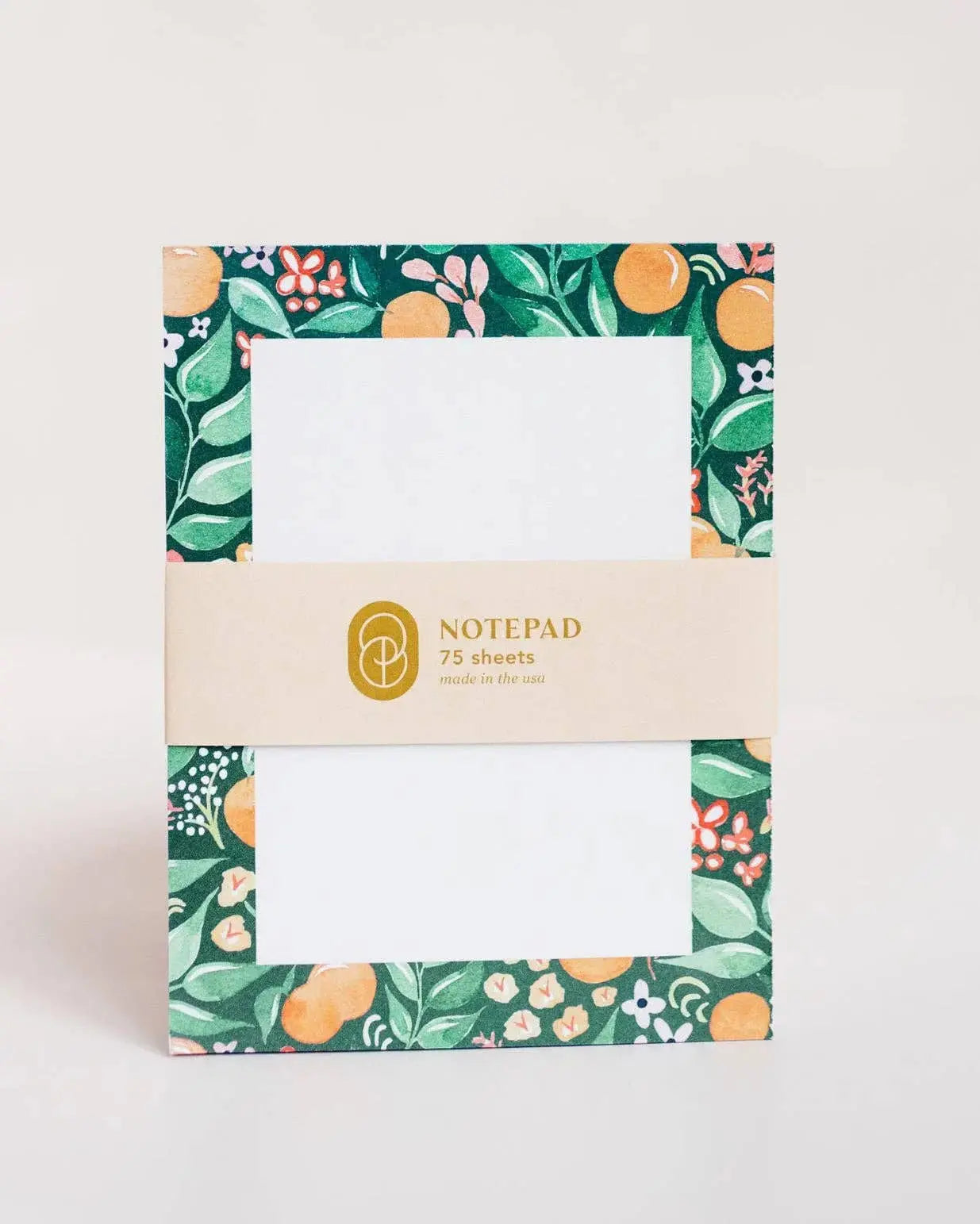 Floral Orange Pattern Desk Notepad