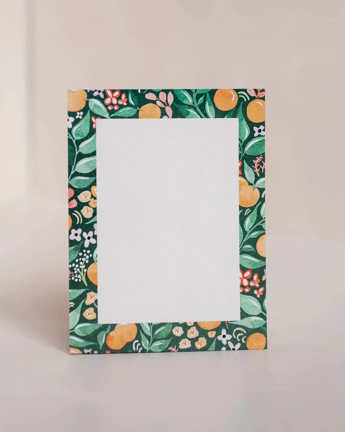 Floral Orange Pattern Desk Notepad