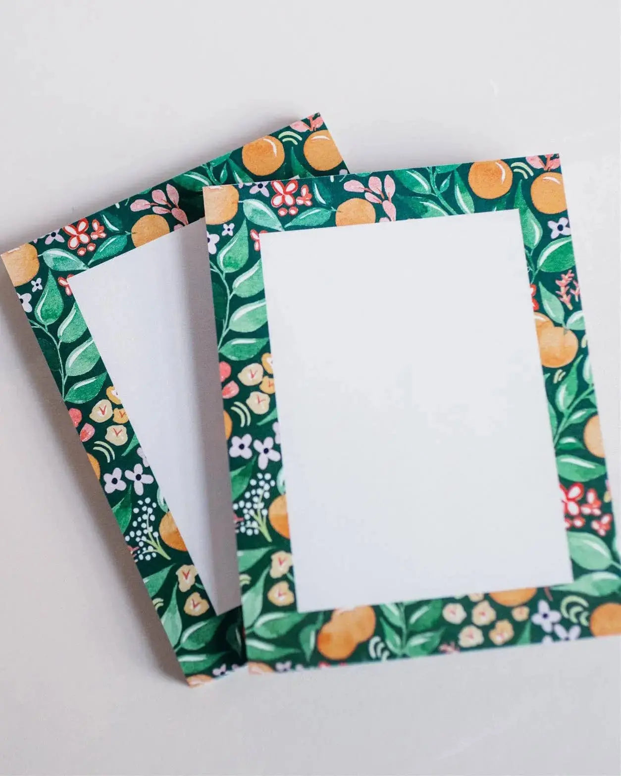 Floral Orange Pattern Desk Notepad