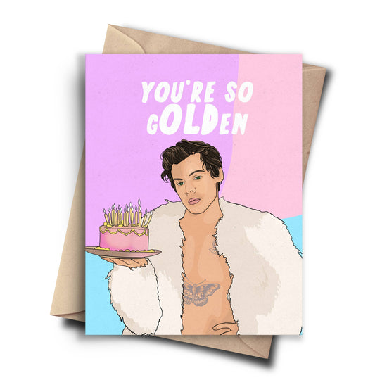 G(OLD)en Harry Styles Funny Birthday Card - Pop Culture Bday Pop Cult Paper