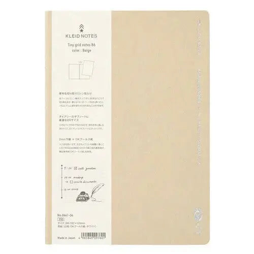 Kleid B6 TINY GRID Notes OK Fools Paper Notebook (Cream)