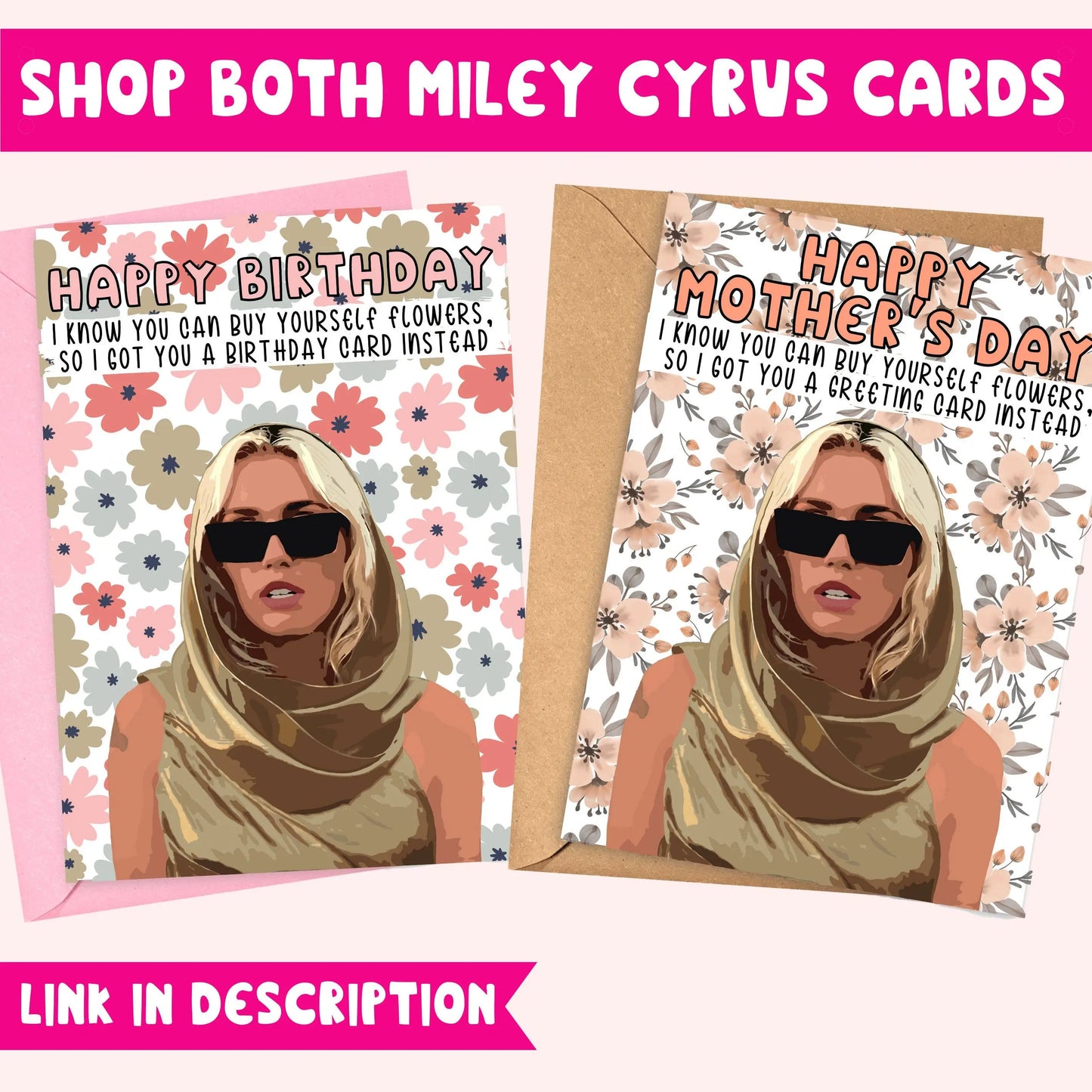 Miley Cyrus Mothers Day Cards Pop Culture Mother's Day Card Harper Grace Press