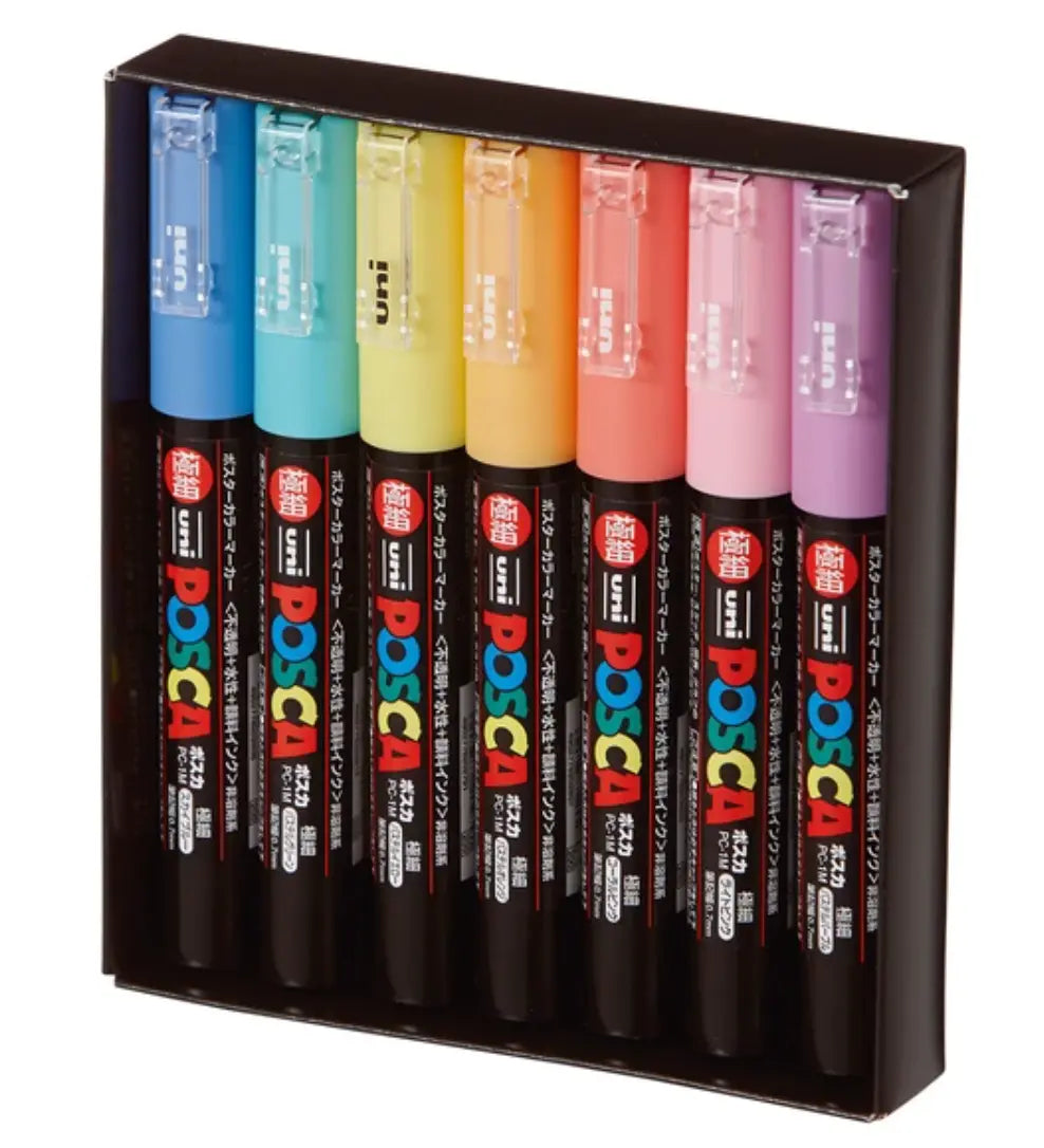 Posca Paint Markers: uni PC-1M pen 7-colors - Pastel Harper Grace Press