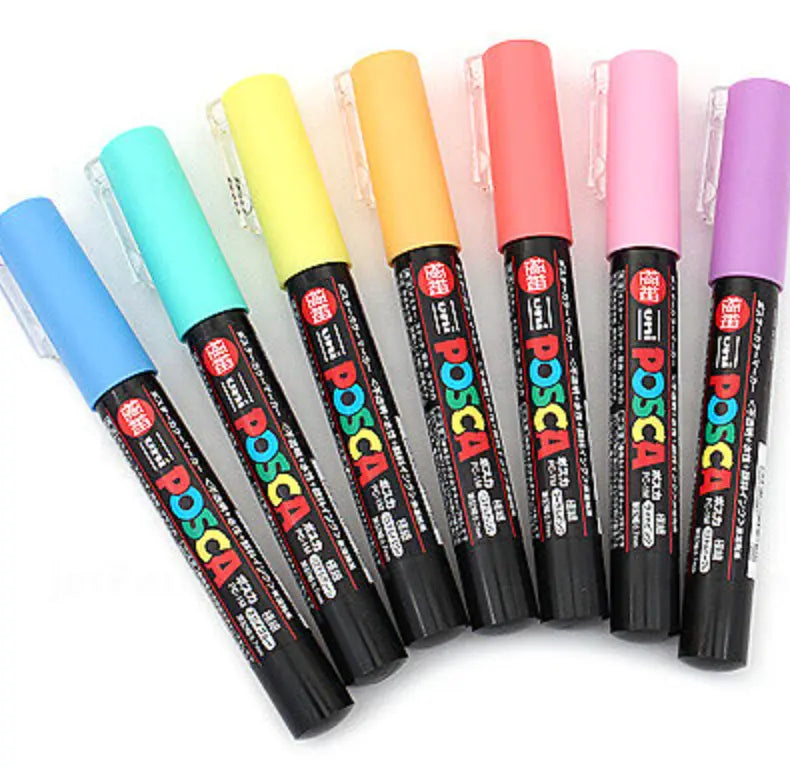Posca Paint Markers: uni PC-1M pen 7-colors - Pastel Harper Grace Press