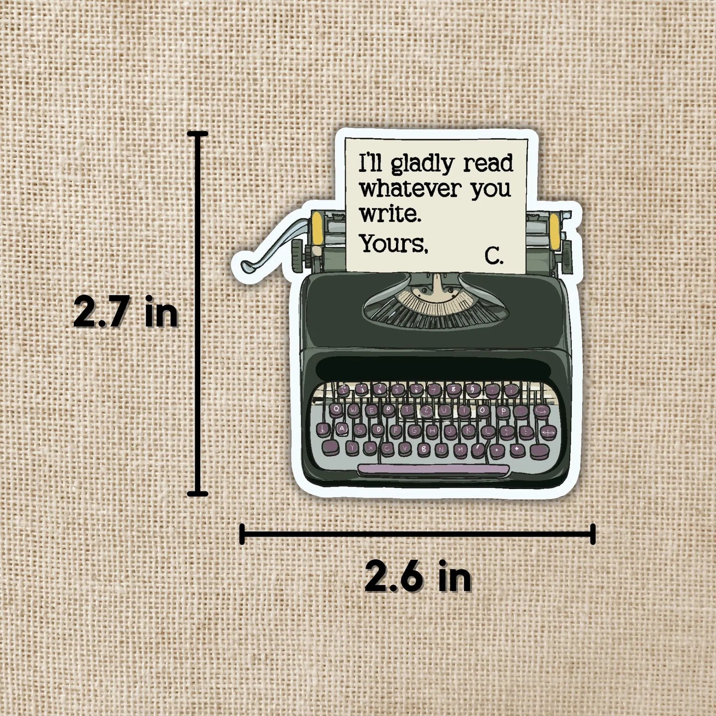Read Whatever You Write Typewriter Sticker | Divine Rivals