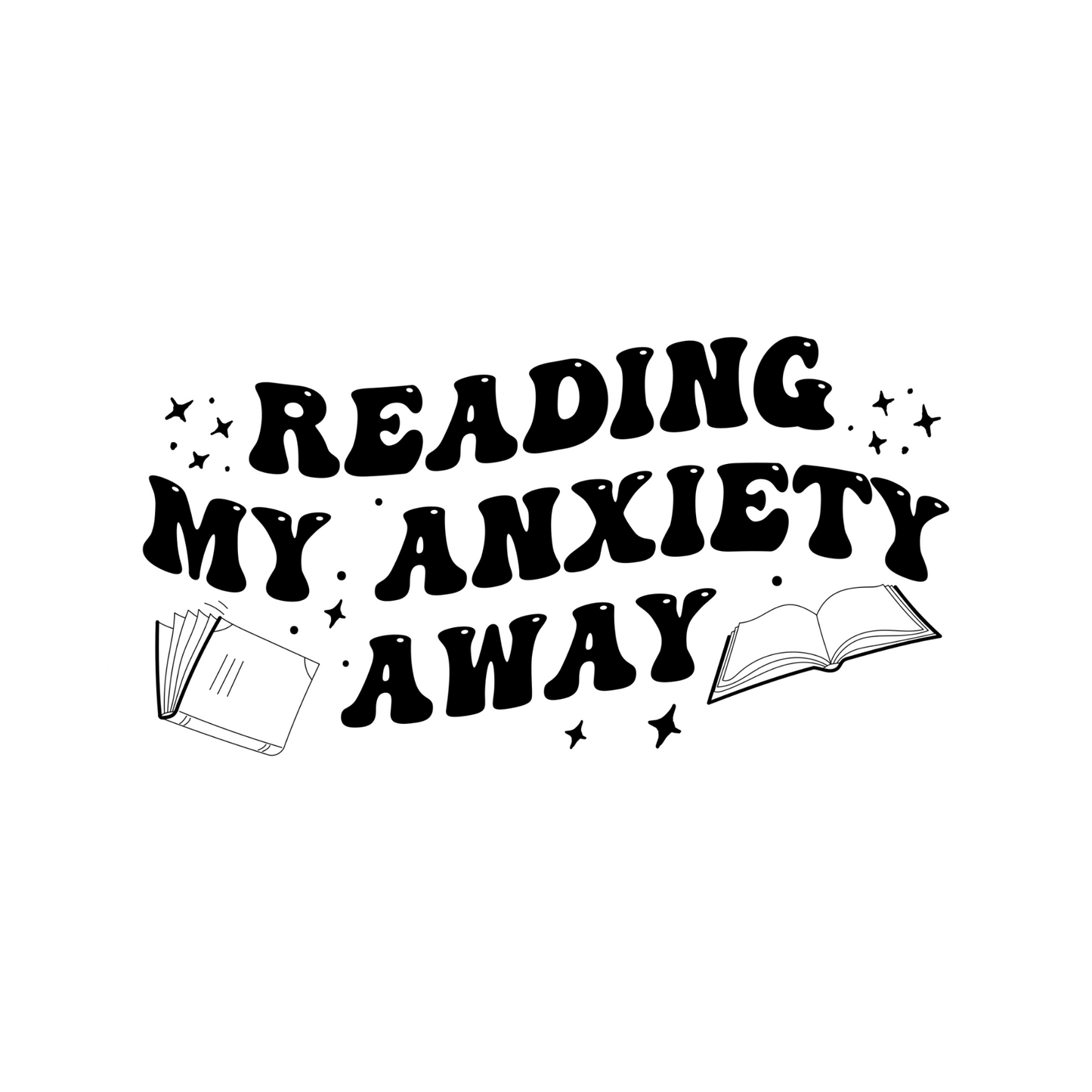 Reading my Anxiety Away - Sticker