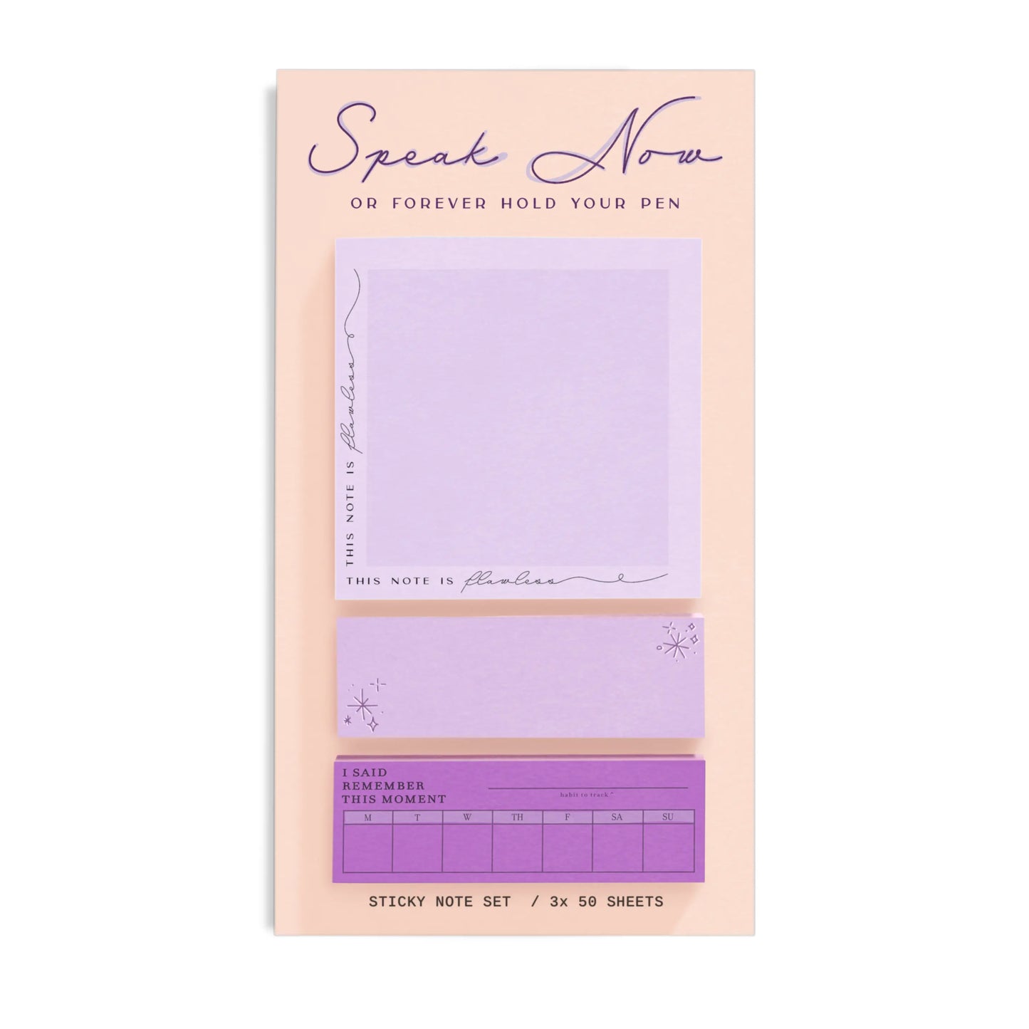 Speak Now or Forever Hold Your Pen Sticky Note Set  Harper Grace Press