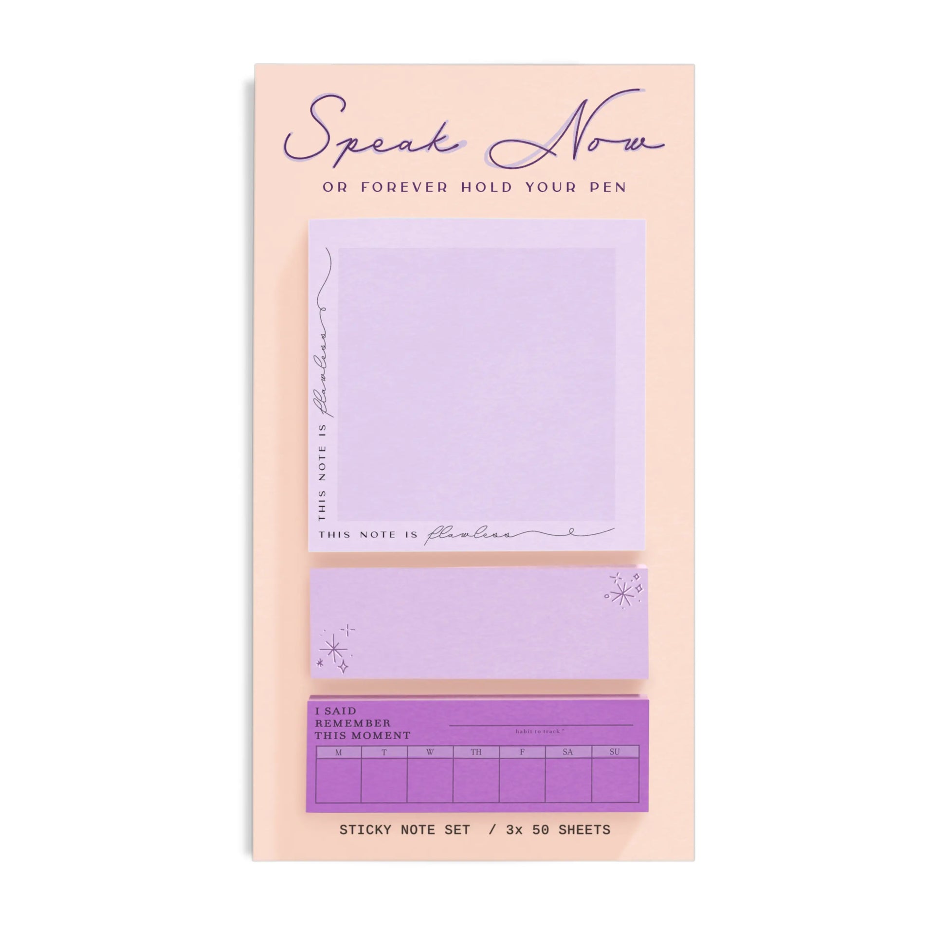 Speak Now or Forever Hold Your Pen Sticky Note Set  Harper Grace Press