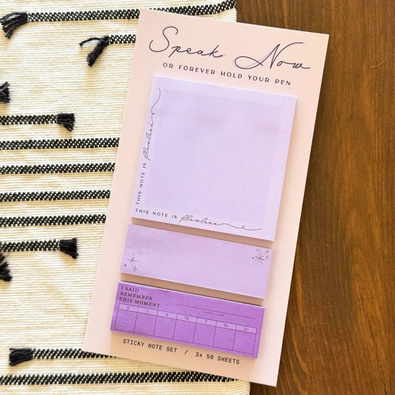 Speak Now or Forever Hold Your Pen Sticky Note Set  Harper Grace Press