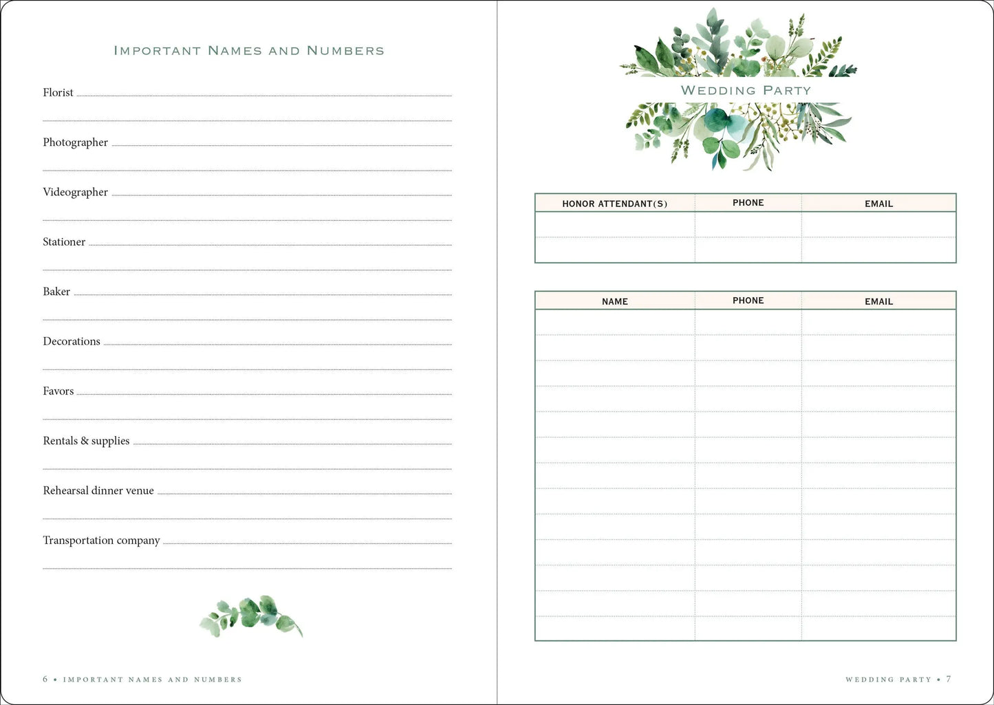 The Wedding Planner Checklist (Eucalyptus Design) | Perfect for Wedding Planning - Harper Grace Press