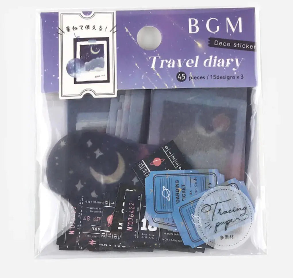 Travel Diary - Starry Sky: Flake Washi Stickers