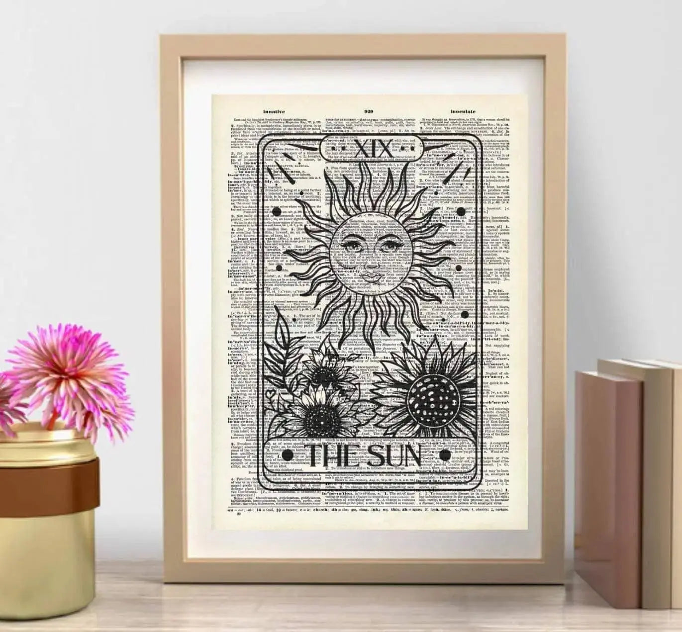 Vintage Dictionary Print Sun Magic Celestial - 8.5" x 11'