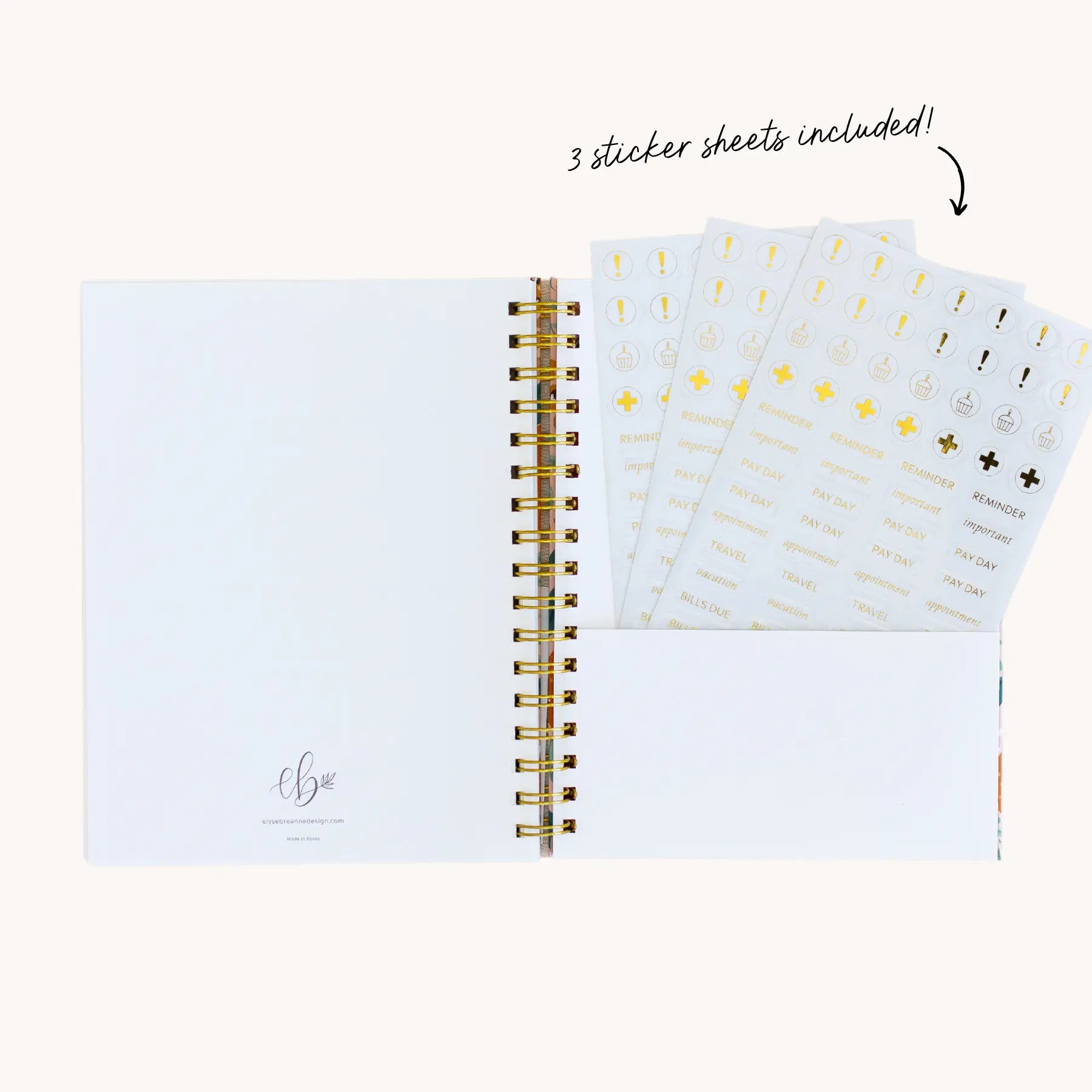 White Anemone Undated Planner Elyse Breanne Design