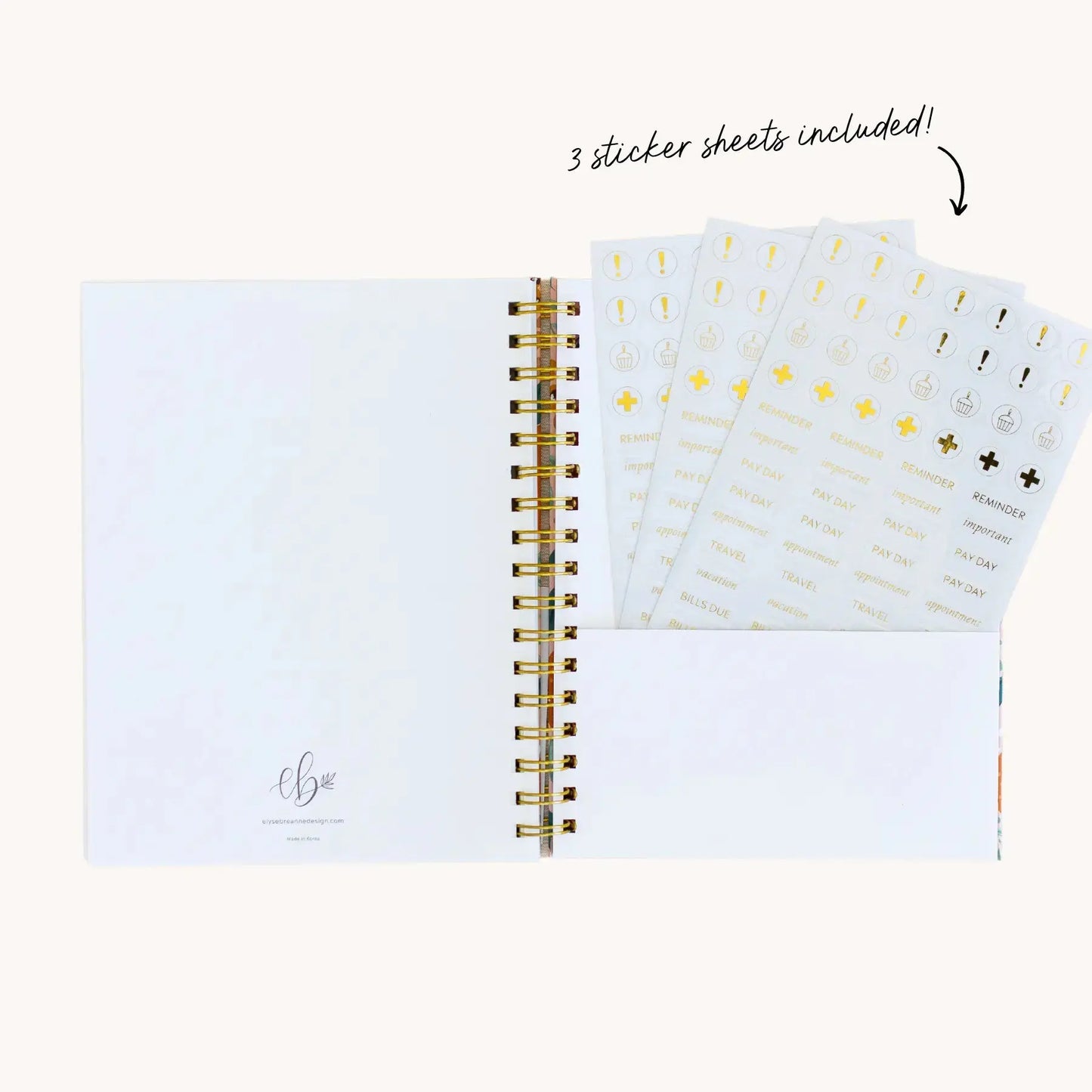 White Anemone Undated Planner Elyse Breanne Design