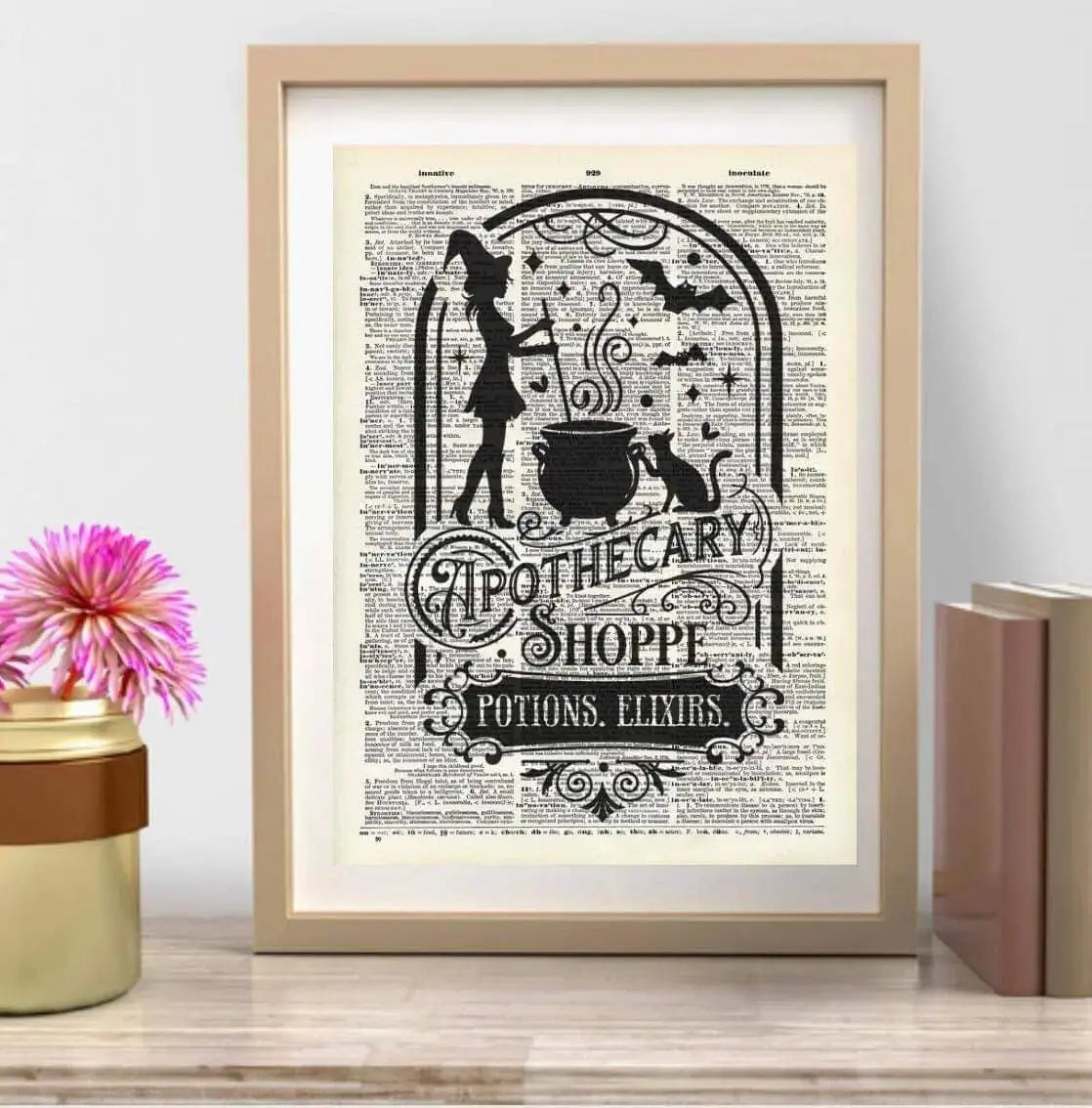 Witch, Magic, celestial, Vintage Dictionary Print - 8.5" x 11'