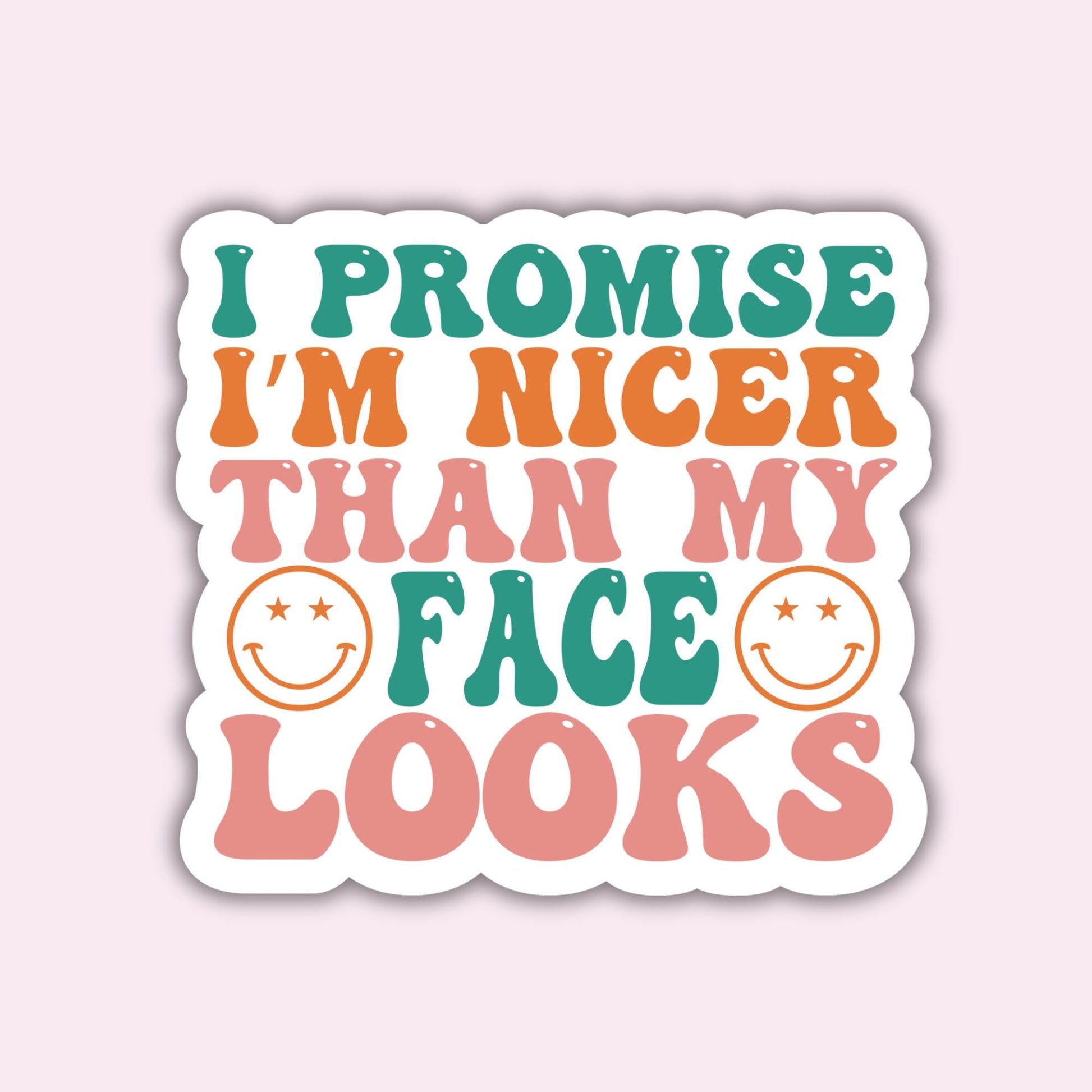 I promise I am nicer than my face looks - Sticker