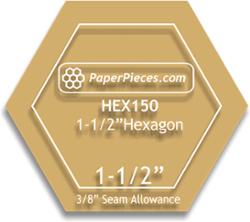 Acrylic Hexagon 1.5" Seam 3/8"