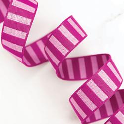 1.5" Bold Stripe Webbing - Berry/Peony