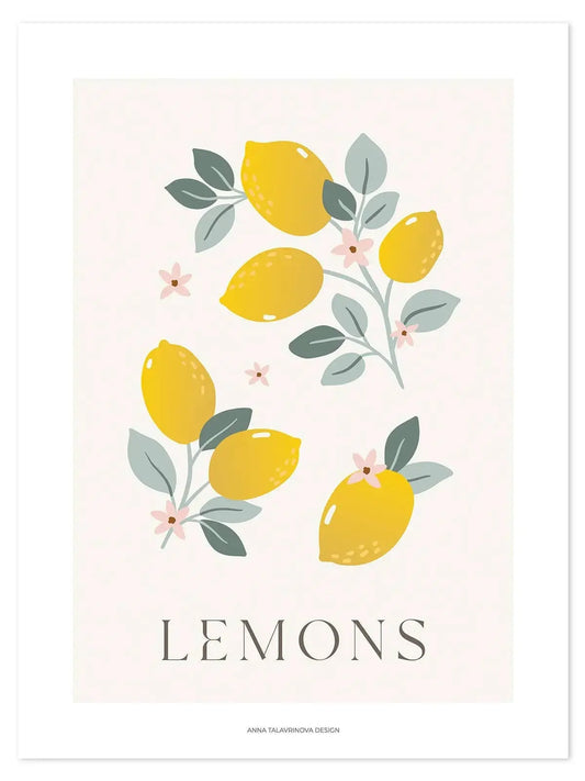 Art print (30 x 40 cm) - lemons