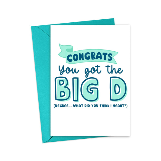 Big D Funny Graduation Card for Her - Congrats Grad Cards  Harper Grace Press