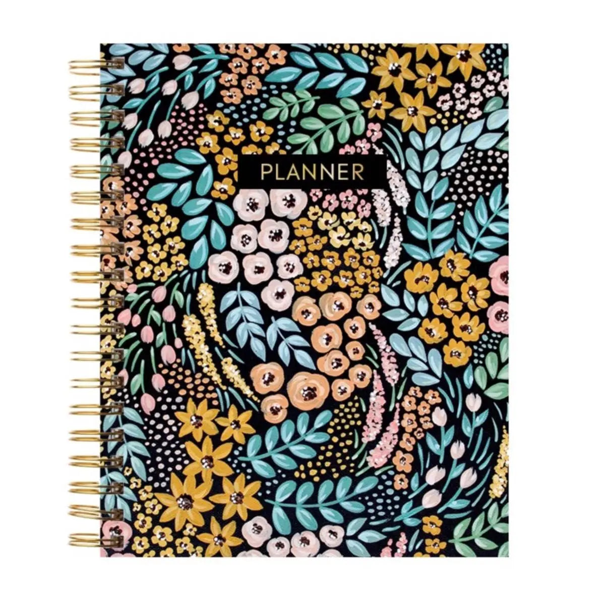 Black Floral Undated Planner Elyse Breanne Design