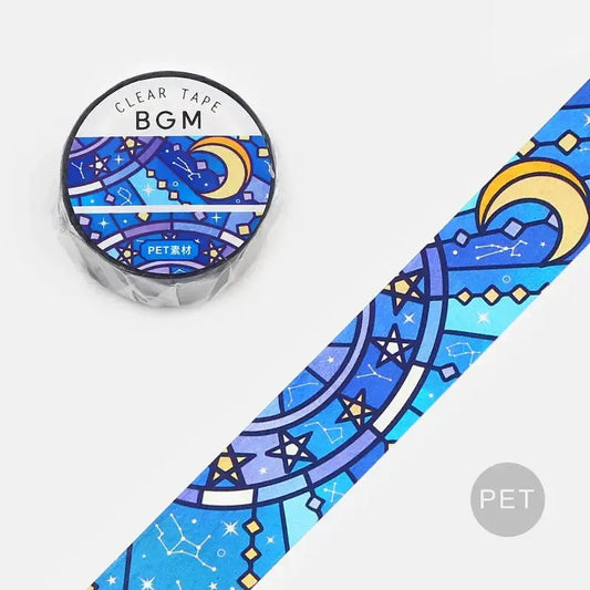 Blue Stained Glass Translucent Washi Tape
