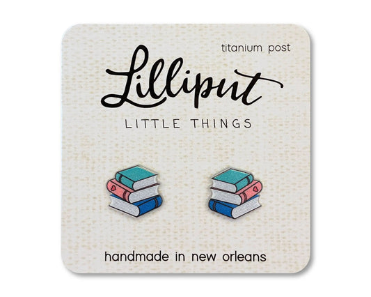 Book Stack Earrings Lilliput Little Things