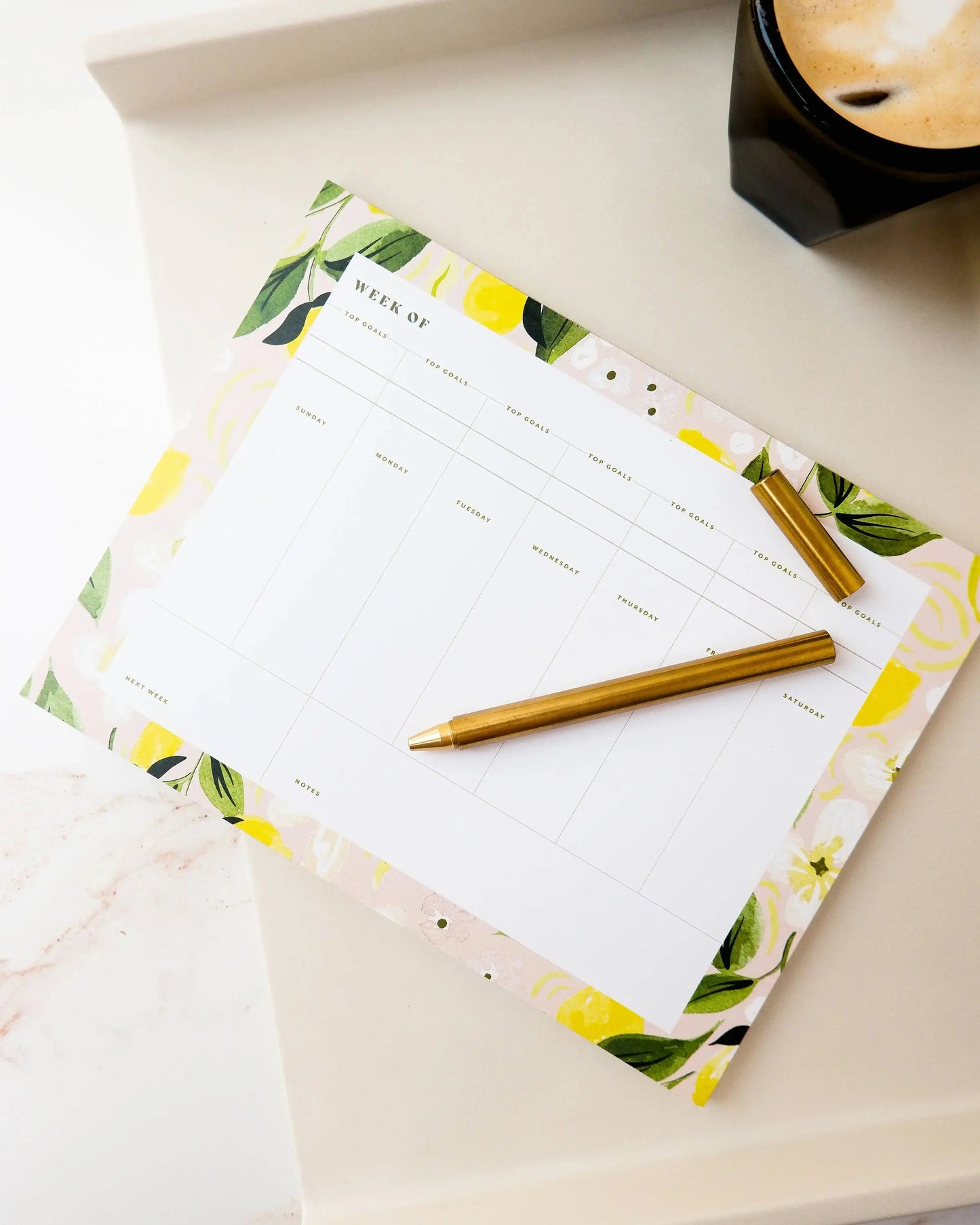 Citron Weekly Planner Desk Notepad