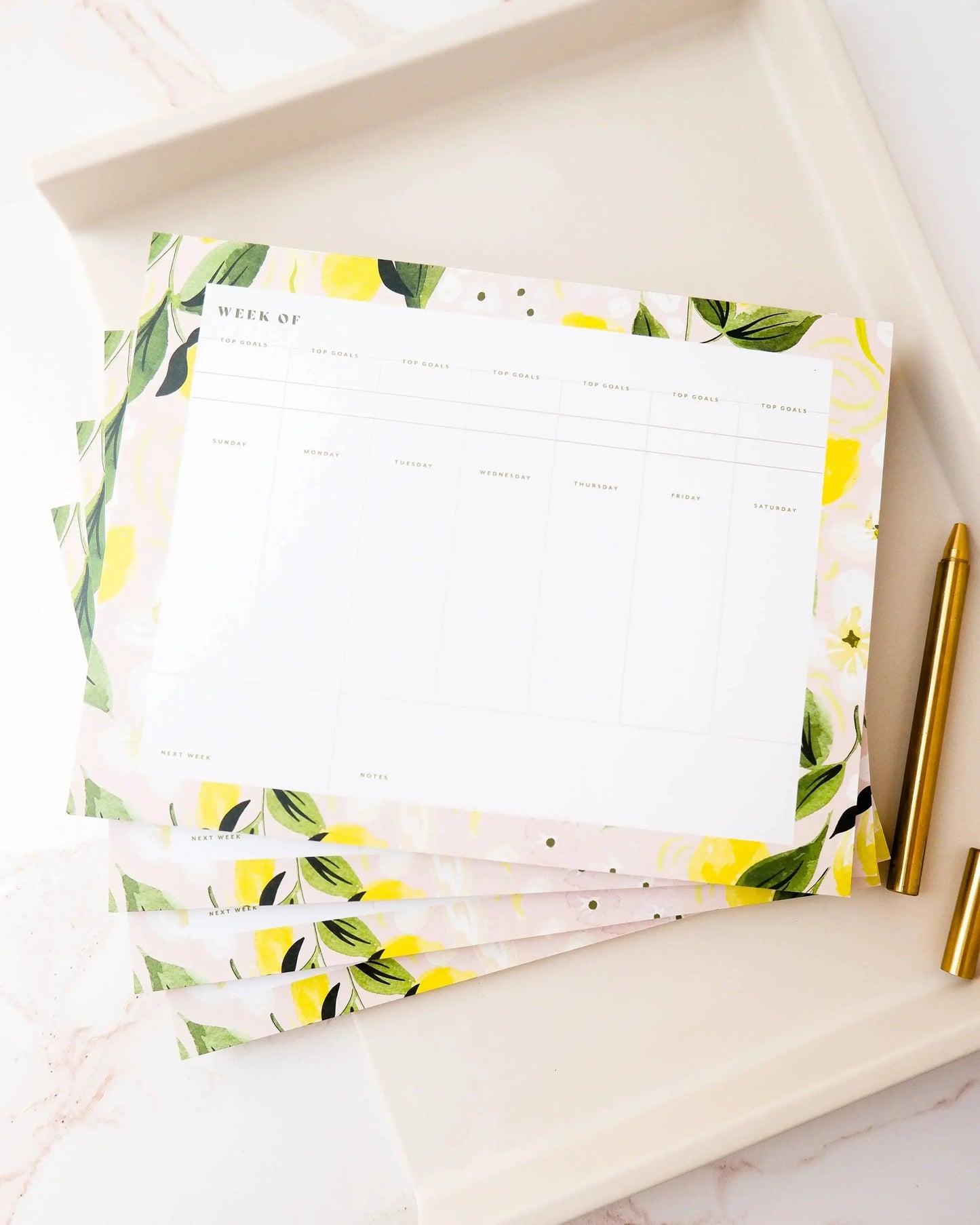 Citron Weekly Planner Desk Notepad