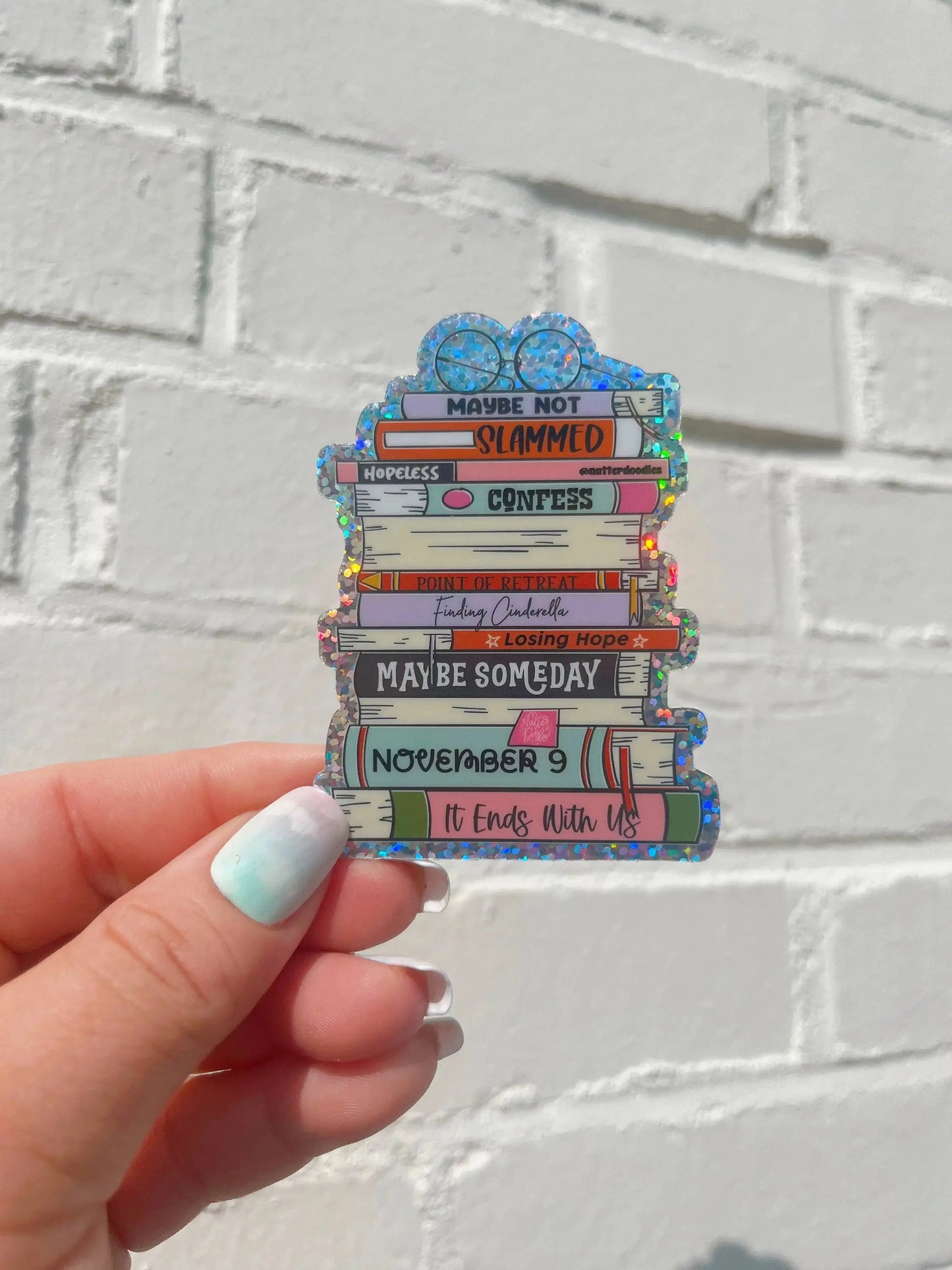 Colleen Hoover Book Stack Sticker - It Ends With Us