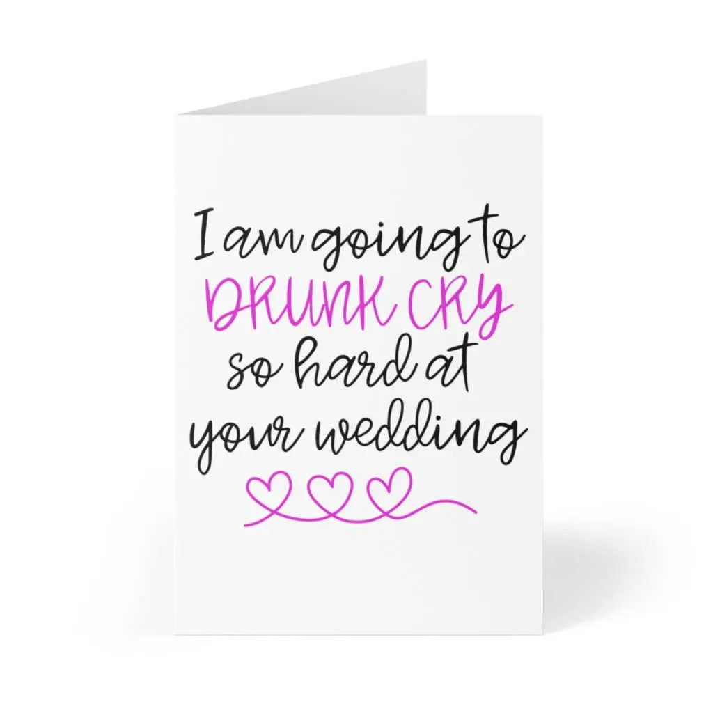 Drunk Cry Funny Engagement Card Cute Funny Wedding Card R is for Robo