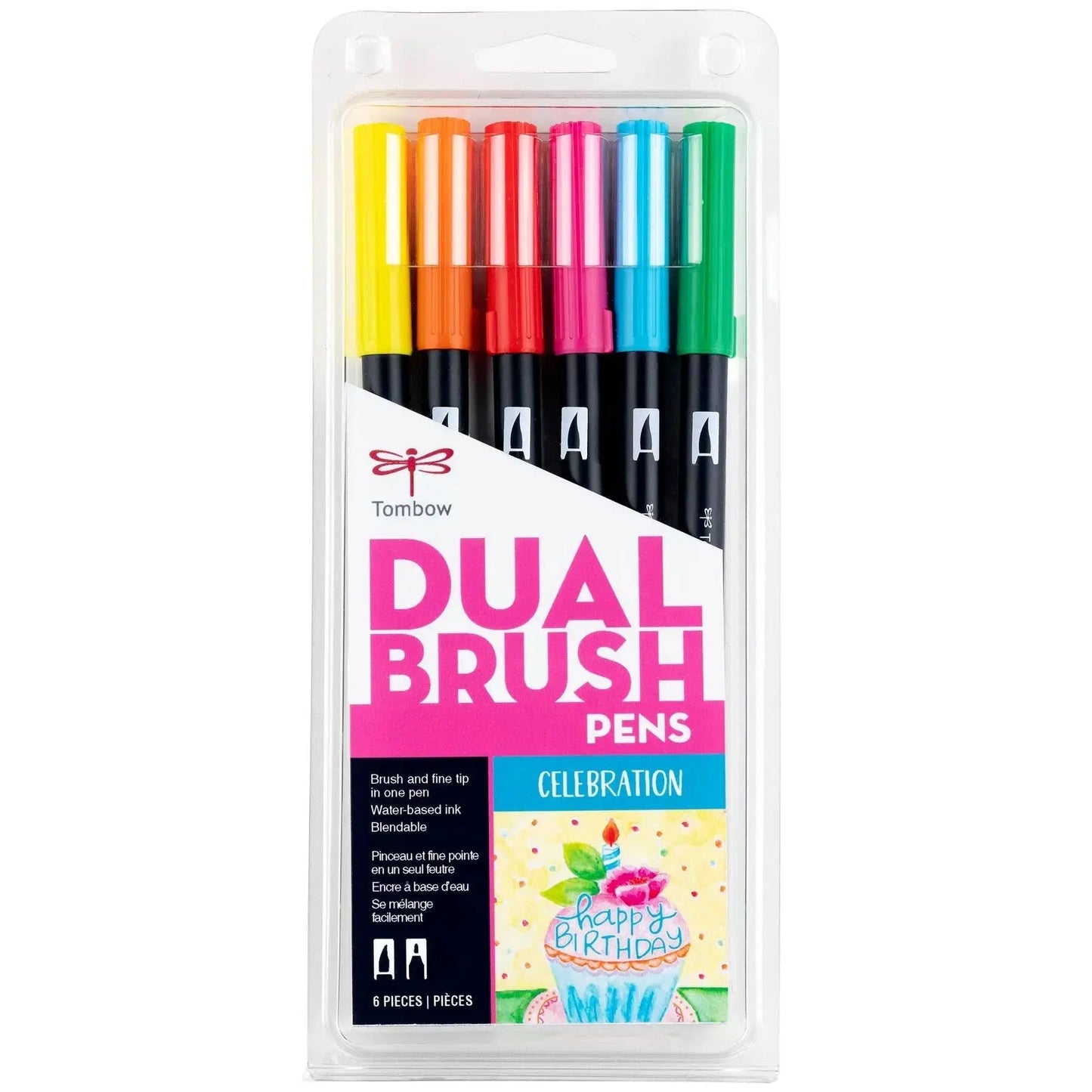 Dual Brush Pen Art Markers, Celebration, 6-Pack