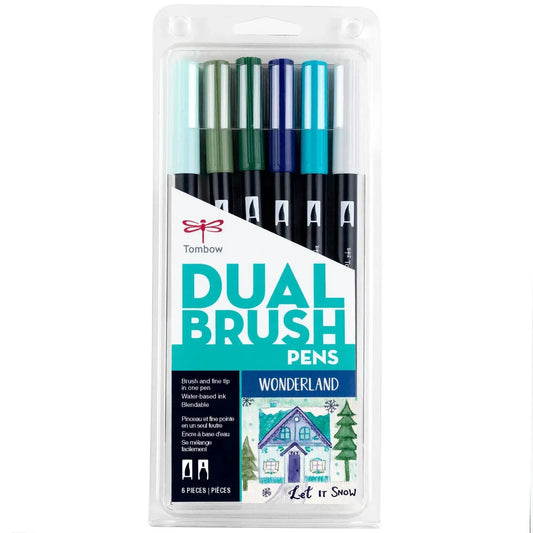 Dual Brush Pen Art Markers, Wonderland, 6-Pack