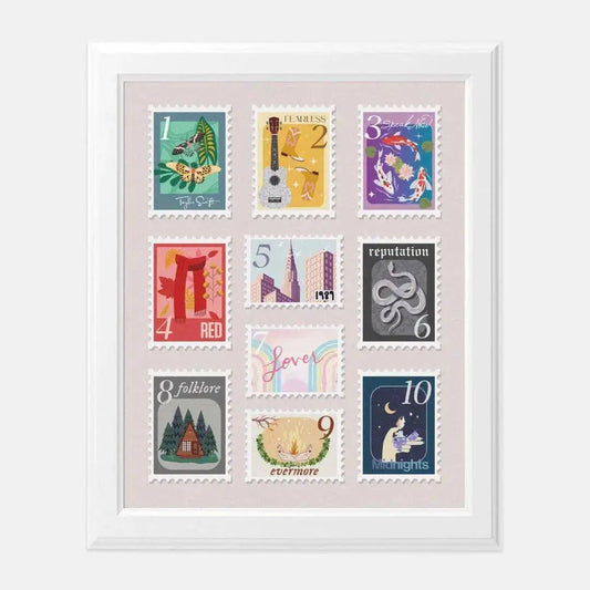Eras Tour Stamps Art Print (Taylor ) - 8 x 10 Prints