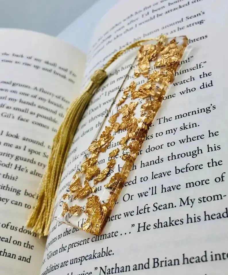 Gold Flake Mini Resin Bookmark