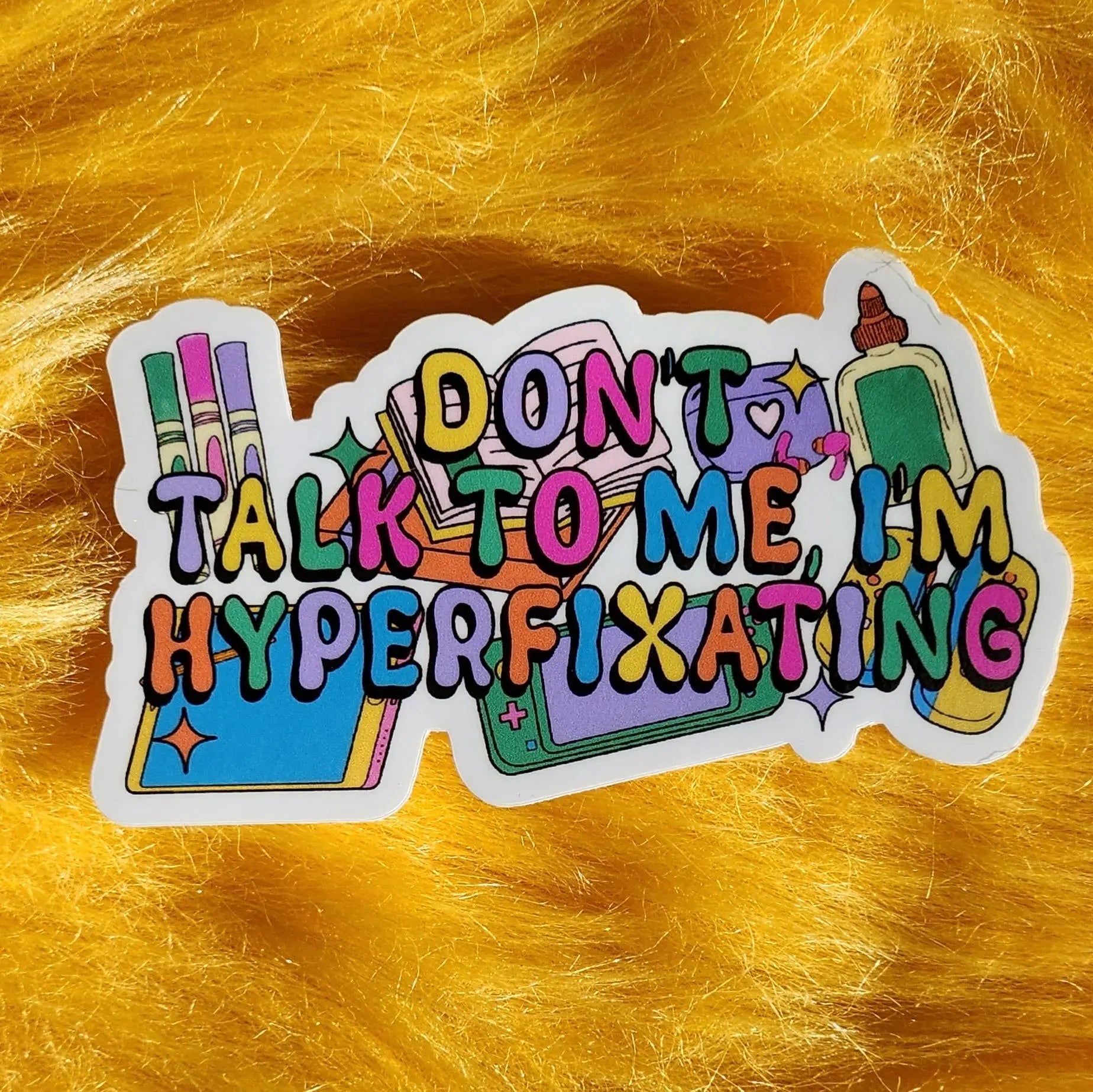 Hyperfixating sticker adhd Autism waterproof hydroflask Luxe Trauma